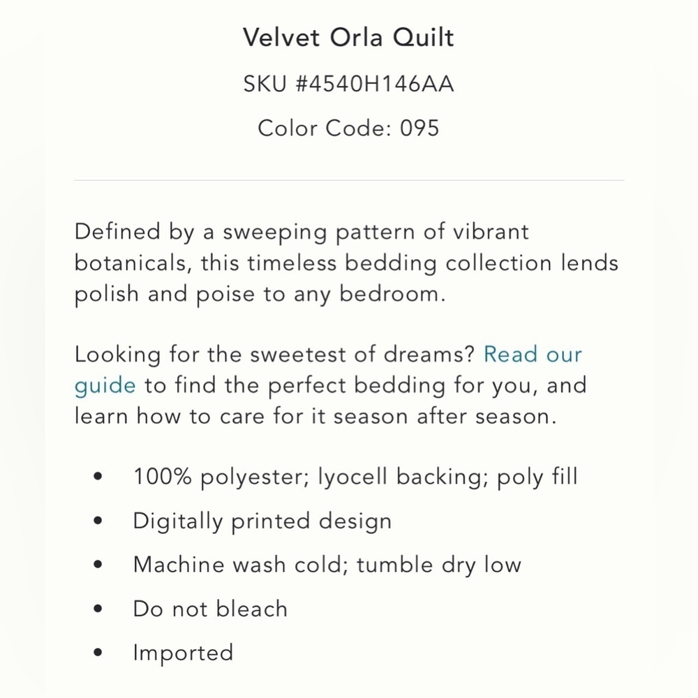 Anthropologie Velvet Orla Quilt Size Queen NWT - Picture 5 of 13
